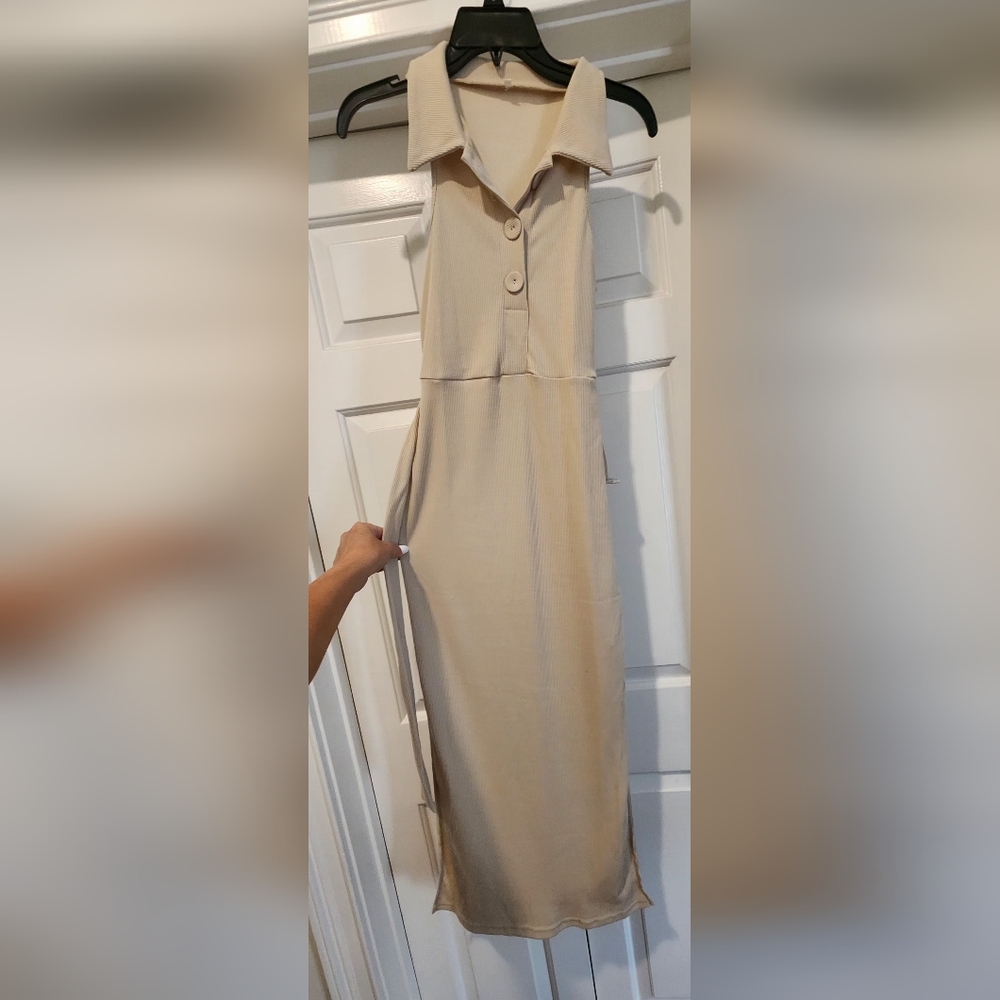 Elegant Beige Strapless Dress